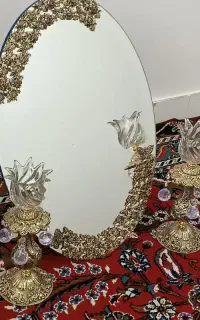 آینه شمعدانی برنز