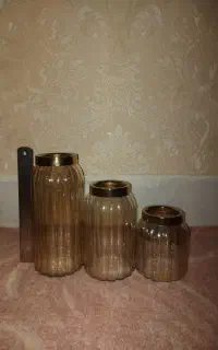 گلدان شیشه ای شیاردار