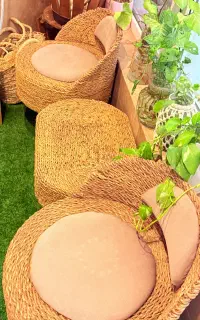 صندلی حصیری با پارچه نانو