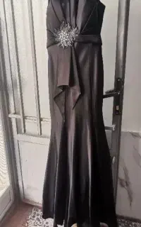 پیراهن ساتن مجلسی مشکی