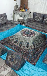 پشتی شاهنشین ترمه یزد مدل شاهسوند شاه نشین