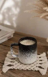 زیر لیوانی مکرومه