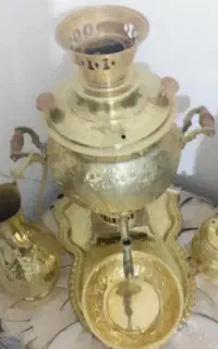 ست سماور برنزی کاملا نو فقط دکوری استفاده شده