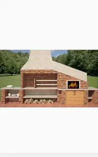 شومینه کبابپز .آتش دان .آبنما .وغیره