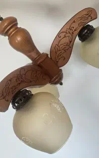 لوستر تک شاخه و ۳ شاخه چوبی