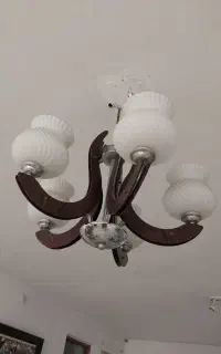 لوستر ۵شاخه چوبی
