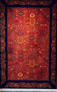 فرش قیطوس راوند کاشان 1500شانه رنگ سبز