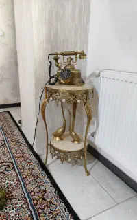 ست میز تلفن و جا میوه ای برنز اصل بدون ناخالصی