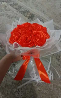 دسته گل روبانی