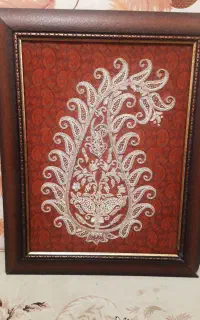 تابلو ترمه ملیله دوزی وسرمه دوزی
