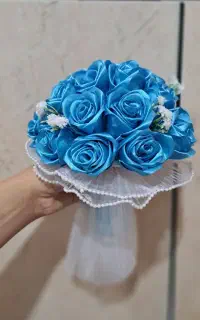 دسته گل روبانی. دسته گل عروس‌.باکس گل