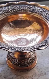 آجیل خوری و قهوه جوش مس طرح الماس