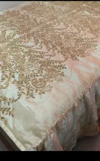 رو تختی دو نفره سرمه دوزی و پولک دوزی شده