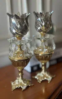 شمعدان برنجی جفت نو