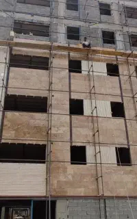 کارگر شغل کار نما بنا آجر نما