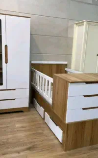 تخت کمد نوزاد سیسمونی نوزاد مدل اهورا