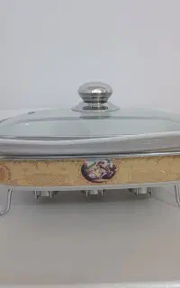 سوفله خوری چینی   سفید ـ طلایی وارمر دار