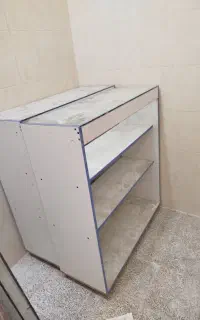 پیشخوان ام دی اف کانتر شیشه ای کمد طبقه دار