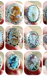 پک ۲۵عددی انگشتر های عقیق شجر