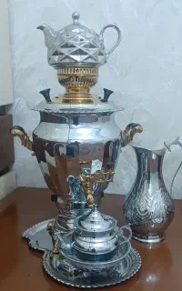 سماور گازی ۶ لیتری عالی نسب همراه باسرویس کامل