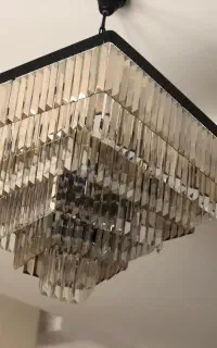 لوستر کریستالی فلزی همراه یک عدد دیوار کوب ست