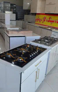 صفحه ای استیل شیشه پنج شعله گاز گاز