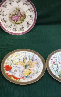 بشقاب دیواری طلا کوب سه فصل قدیمی اصل خارجی