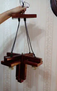 لوستر چوبی چهار شعله منزل کافه