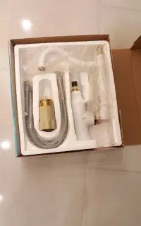 شیر سفید طلایی نو و سینک استیل درحد نو