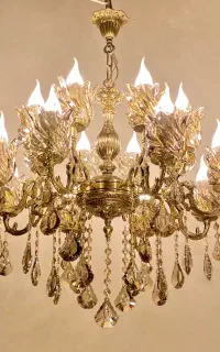 لوستر نگــینی 16 شعله/تعویــض لوسترکهنه بانو