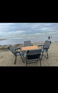 صندلی و میز تاشو مدل ترمو چوبی مسافرتی ساحلی