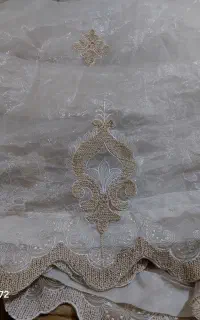 پرده تورطرح فلت شاین دار خامه دوزی