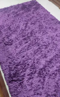 ۲ عدد قالی بنفش پرز بلند (شگی)