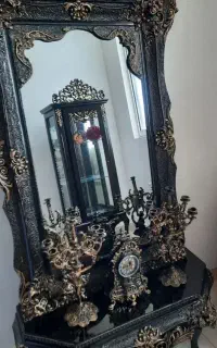 آینه ،شمعدان ،ساعت، بوفه