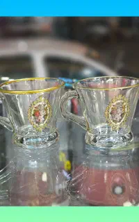 فنجان ( استکان لب طلا گلدار فرگو)