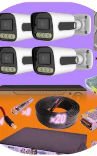پک کامل دوربین مداربسته 5مگاپیکسل دید در شب رنگی