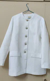 کت ژاکارد سفید