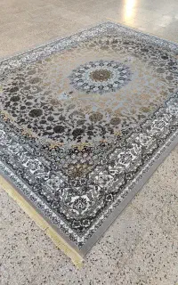 فرش نقشه اشرف نقره ای ۱۲ - ۹ - ۶ متری نو