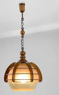 لوستر چوبی و حبابی
