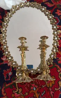 آیینه شمعدان برنجی