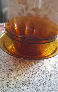 کاسه و دیس گرد فرانسه عسلی