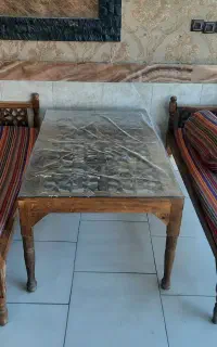 میزصندلی فلزی و چوبی سنتی زیبا