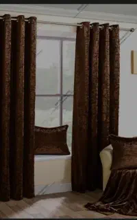 پرده مخمل قهوه ای سوخته