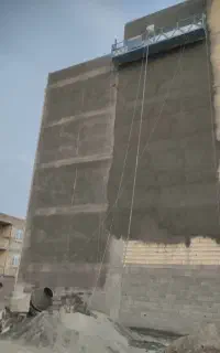 سیمانکاری با دستگاه بدون داربست و زد اب
