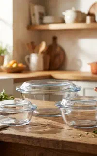 ظرف پخت پیرکس مدل قابلمه ای