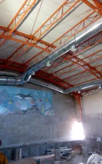 کانالسازی. هود آشپزخانه. کانال گرد. لوله اسپیرال