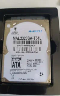 هارد  hdd ۳۲۰ فیلیپینی برند marshal سلامت ۱۰۰