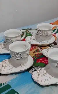 سرویس چایخوری گل برجسته چینی نو