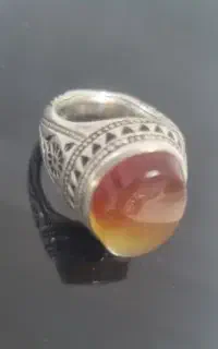 انگشتر نقره۹۲۵ عقیق دو رنگ