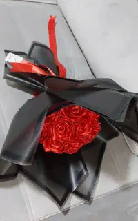 گل رز روبانی دست ساز